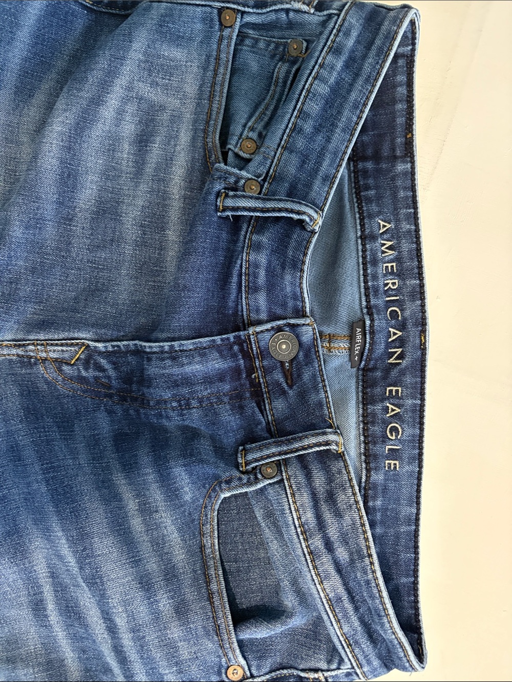 American Eagle Outfitters AIRFLEX+ Slim Straight Blue Jeans - Picture 2 of 7